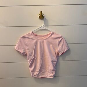 Lululemon Athletica Light Pink Ribbed Crop Top